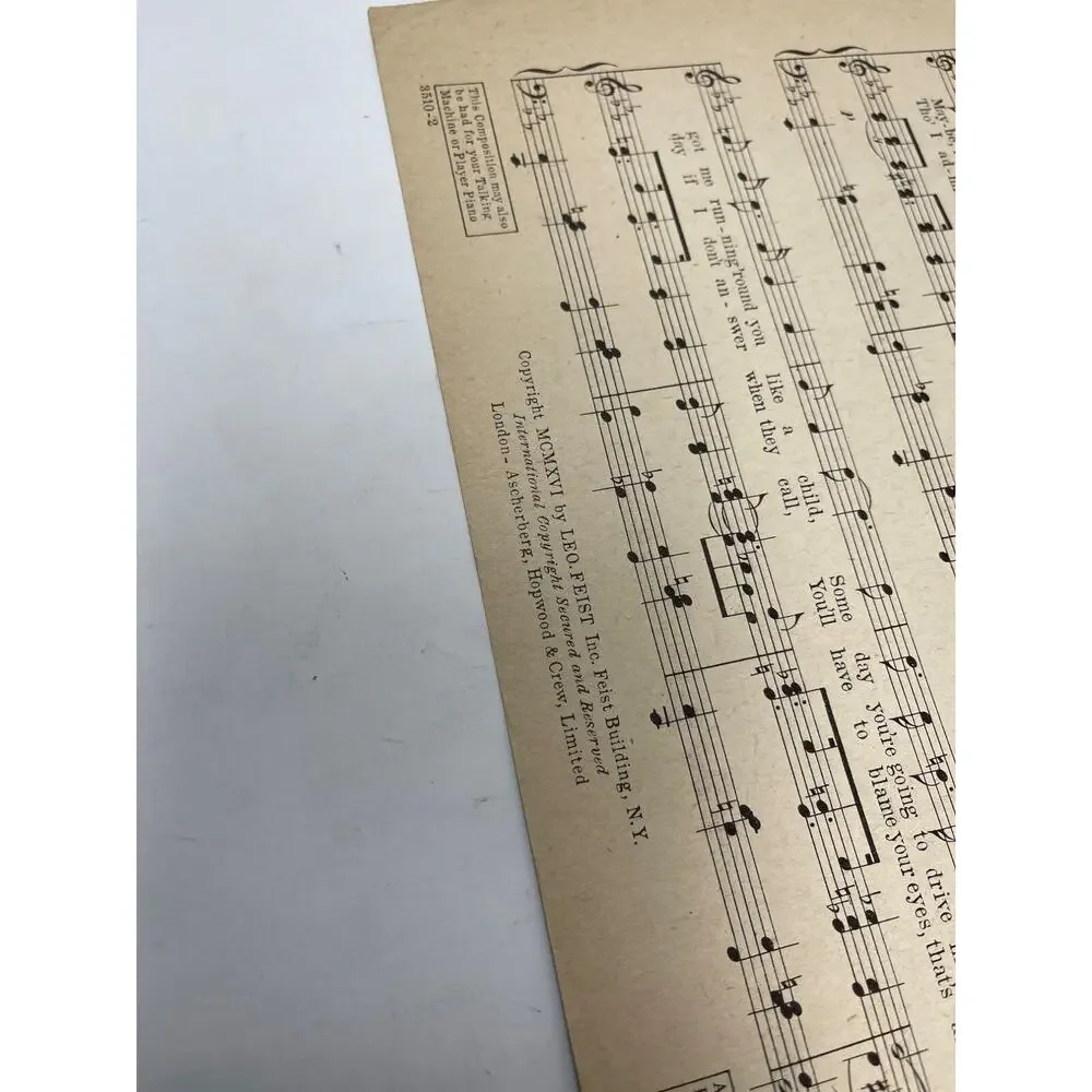 1916 What Do You Want To Make Those Eyes At Me For Sheet‎ Music